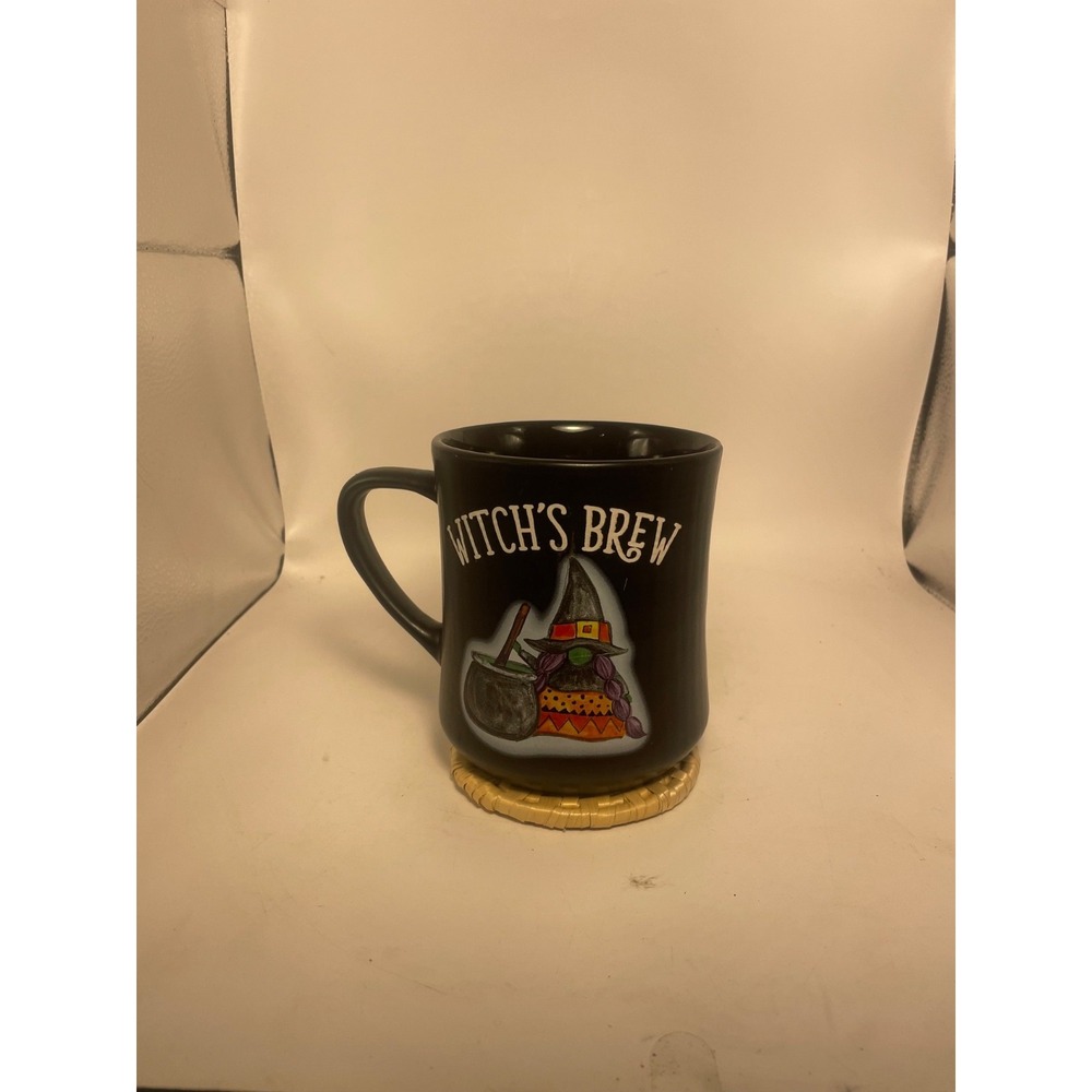 Cobwebs and Cauldrons Witches Brew Black Halloween Mug